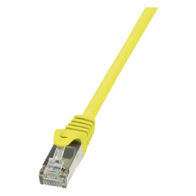 LogiLink CP1027S RJ45 Câble réseau, câble patch CAT 5e F/UTP 0.50 m jaune avec cliquet dencastre