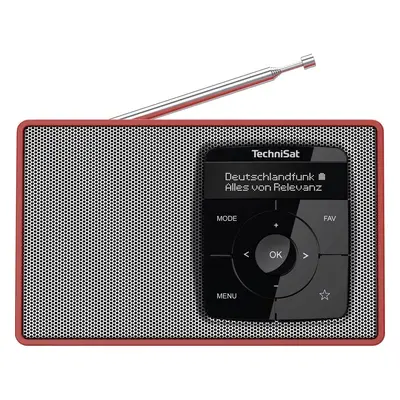 TechniSat DIGITRADIO 2 Radio de table DAB+, FM DAB+, FM, Bluetooth fonction réveil rouge-argent