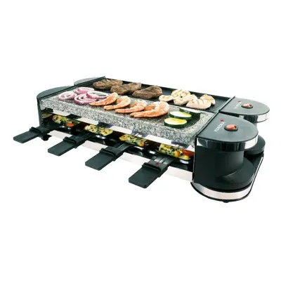 Korona 45071 Appareil à raclette 8 poêlons, revêtement anti-adhésif, voyant lumineux noir