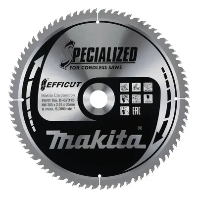 Makita B-67315 Lame de scie circulaire 305 x 30 x 2.15 mm Nombre de dents: 80 1 pc(s)