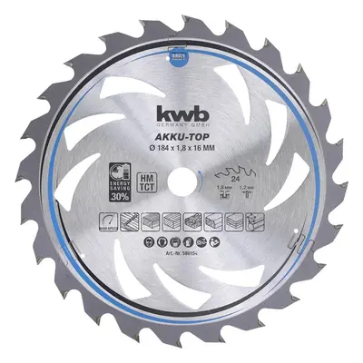 kwb 586154 Lame de scie circulaire au carbure 184 x 16 x 1.2 Nombre de dents: 24 1 pc(s)