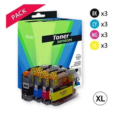 P3KB227B/CL - Pack de 12 Cartouches d encre marque Toner Services équivalent à Brother LC227XLVA