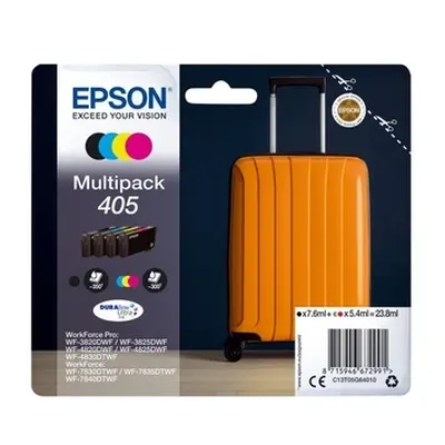 T05G640 - Pack de 4 cartouches d'encre noire et couleurs Epson 405 Valise - capacité standard