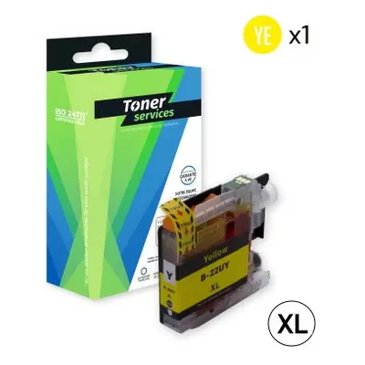 Equivalent Brother LC22UY Cartouche d'encre jaune marque Toner Services