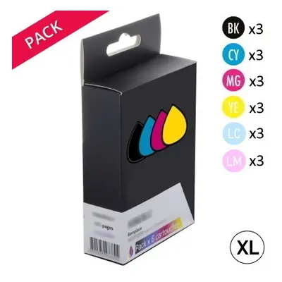 GNH363B/CLXL - Pack de 18 Cartouches d encre génériques compatibles HP 363XL noires et couleurs