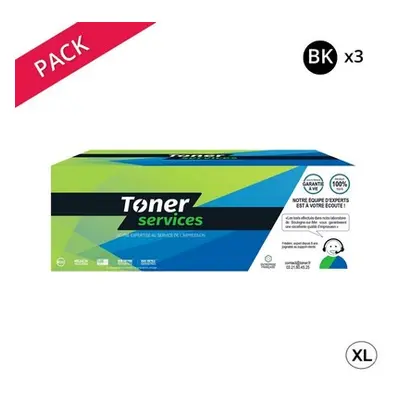 P3KB2510XL - Pack de 3 toners Noir Marque Toner Services équivalent à Brother TN-2510 (avec puce