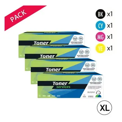 P4KC054HBCMY - Pack de 4 Toners équivalents Canon 054H Noir, cyan, magenta et jaune marque Toner