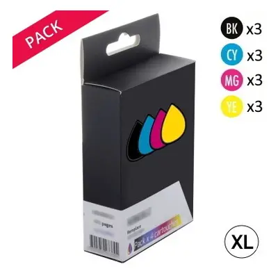 GNP3KB227B/CL - Pack de 12 Cartouches d encre génériques compatibles Brother LC227XLVALBP noires