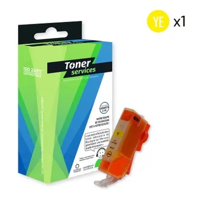 TS_C6CLI521Y - Cartouche dEncre Jaune Toner Services équivalent à Canon 2936B001 (C521Y)