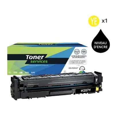 H207Y- Toner équivalent HP 207A Jaune (Avec puce avec niveau d'encre)