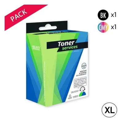 TS_L44/43 - Pack de 2 Cartouches dEncre Noir et Couleur Toner Services équivalent à Lexmark 80D2