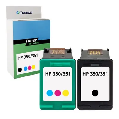 H350/351 - Pack de 2 cartouches d'encre noires et couleurs équivalent HP 350/351 / SD412EE