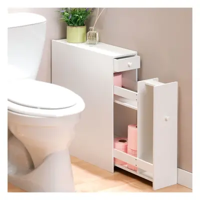 Petit meuble WC blanc