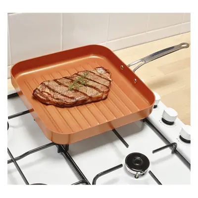 Poêle grill cuivrée