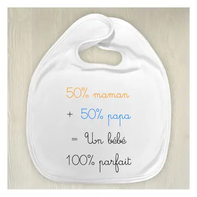 Bavoir personnalisé 50% maman 50% papa