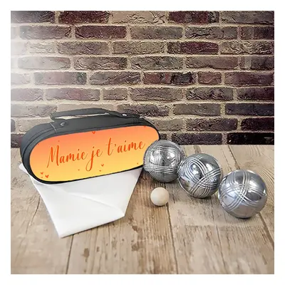 Sacoche de rangement pour boules de pétanques modèle été coeurs