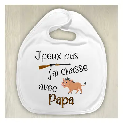 Bavoir bébé personnalisable chasse