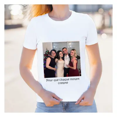 Tee-shirt adulte mixte personnalisable avec photo et message