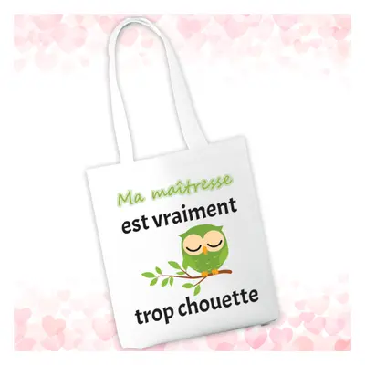 Tote bag personnalisable chouette maître/maîtresse/nounou