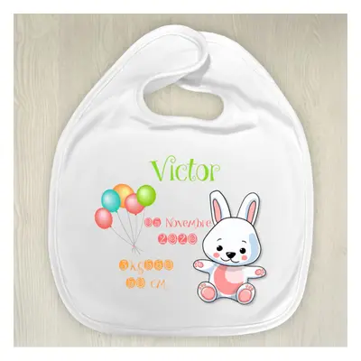 Bavoir personnalisable naissance modèle lapin