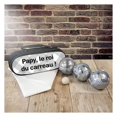 Sacoche de rangement pour boules de pétanques modèle carreaux