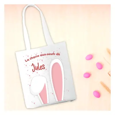 Tote bag personnalisable Pâques modèle oreilles lapin