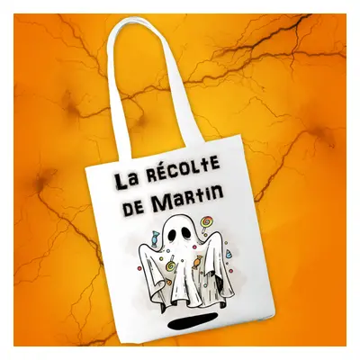 Tote bag personnalisable Halloween modèle fantôme