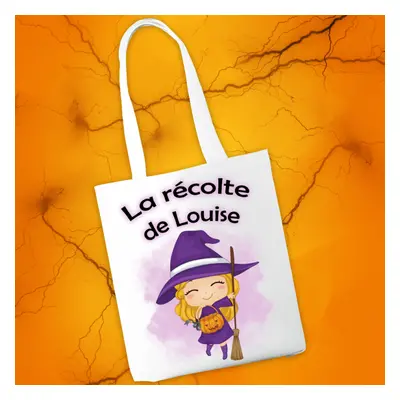 Tote bag personnalisable Halloween modèle sorcière