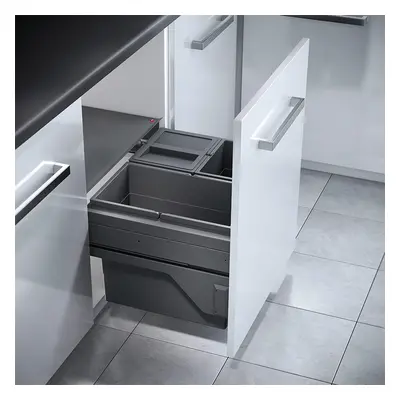 Poubelle de cuisine tri sélectif 3 bacs encastrable 54L (28+13+13) Hailo AS Cargo