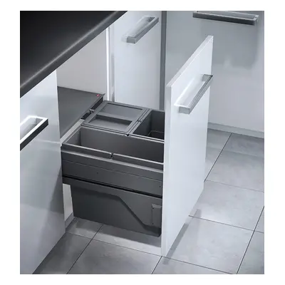 Poubelle de cuisine tri sélectif 3 bacs encastrable 43L (17+13+13) Hailo Cargo