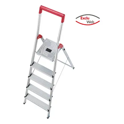 MS LINE - Escabeau ménager pliable en aluminium 5 marches ultra léger Hailo L50