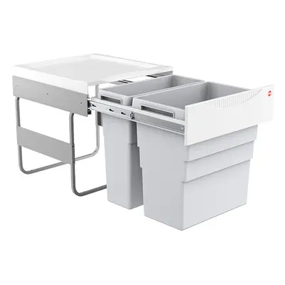 Poubelle de cuisine tri sélectif 2 bacs encastrable 50L (30+19) Hailo Easy Cargo