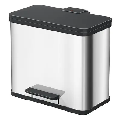 Poubelle de tri sélectif 3 bacs à pédale 30L (9+9+9) Hailo Öko Trio Plus L Coloris - Inox