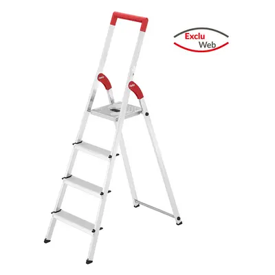 MS LINE - Escabeau ménager pliable en aluminium 4 marches ultra léger Hailo L50