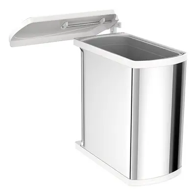 Poubelle de cuisine encastrable sous évier 18L Hailo AS Uno Coloris - Inox / Blanc