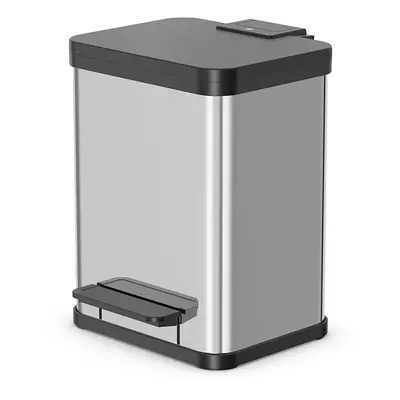 Poubelle de tri sélectif 2 bacs à pédale 20L (9+9) Hailo Öko Duo Plus M Coloris - Inox