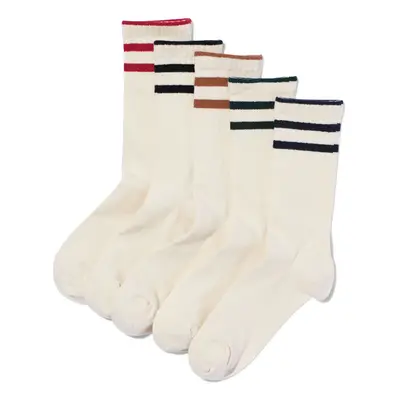 HEMA 5 Paires De Chaussettes Avec Coton Côte Rayures Blanc Cassé (blanc cassé)