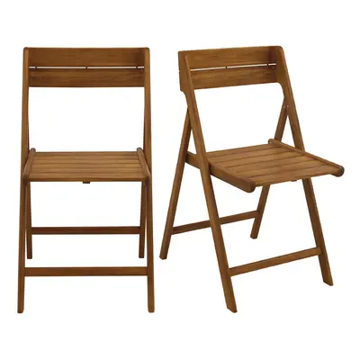 Chaises de jardin pliantes en bois massif (lot de 2) DIEGO