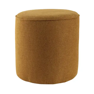 Pouf rond en tissu jaune cumin D40 cm COQ