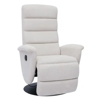 Fauteuil pivotant relax manuel en tissu chenille beige NELSON