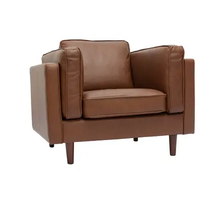 Fauteuil vintage cuir marron BRADLEY