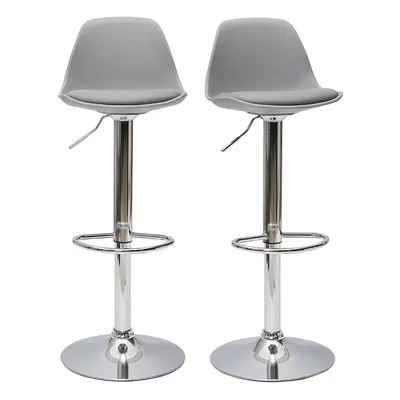 Tabourets de bar design gris clair (lot de 2) STEEVY