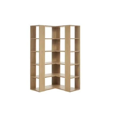 Bibliothèque étagère d'angle finition bois clair chêne L95 cm MUSSO