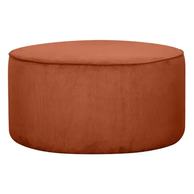 Pouf rond en tissu velours côtelé terre brulée D70 cm LOUIS