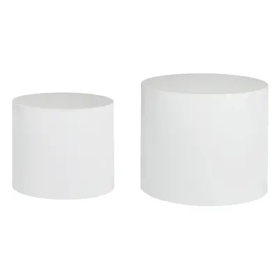 Tables basses gigognes ovales design finition blanc laqué brillant (lot de 2) FAMOSA