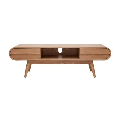 Meuble TV scandinave en bois clair 2 tiroirs L150 cm BALTIK