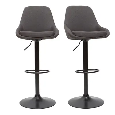 Tabourets de bar design réglables gris foncé (lot de 2) HOLO