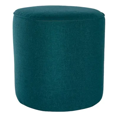 Pouf rond en tissu bleu paon D40 cm COQ