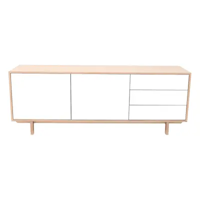 Buffet scandinave bois et blanc 2 portes 3 tiroirs L195cm SID