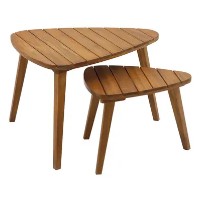 Tables basses gigognes en bois massif (lot de 2) ELQUI